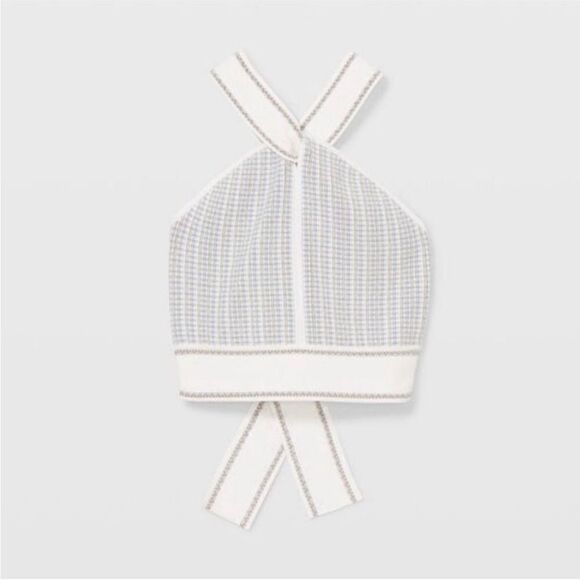 Club Monaco NWT Raeni Halter Knit Top
Blue/White X-Large - Picture 5 of 10